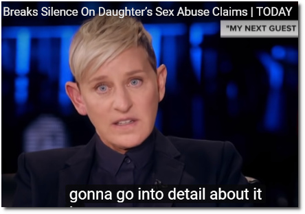 Ellen DeGeneres talks with David Letterman about her experiences of sexual abuse at the hands of her stepfather when she was 15 years old (31 May 2019)