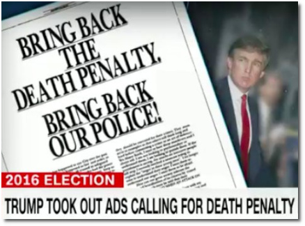 Donald Trump took out ads calling for the death penalty for the Central Park Five
