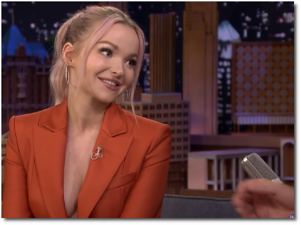 Dove Cameron rocking the bare-chested blazer with nothing underneath (26 Sept 2019)