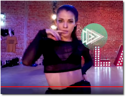 Dancer with Brinn Nicole choreography brings her finger up to her mouth as a secret message to me after performing to Tide It by DJ Regard's remix (17 Oct 2019)