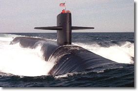 Nuclear-powered ballistic missile submarine underway