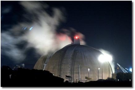 San Onofre Nuclear Generating Station (SONGS) at night
